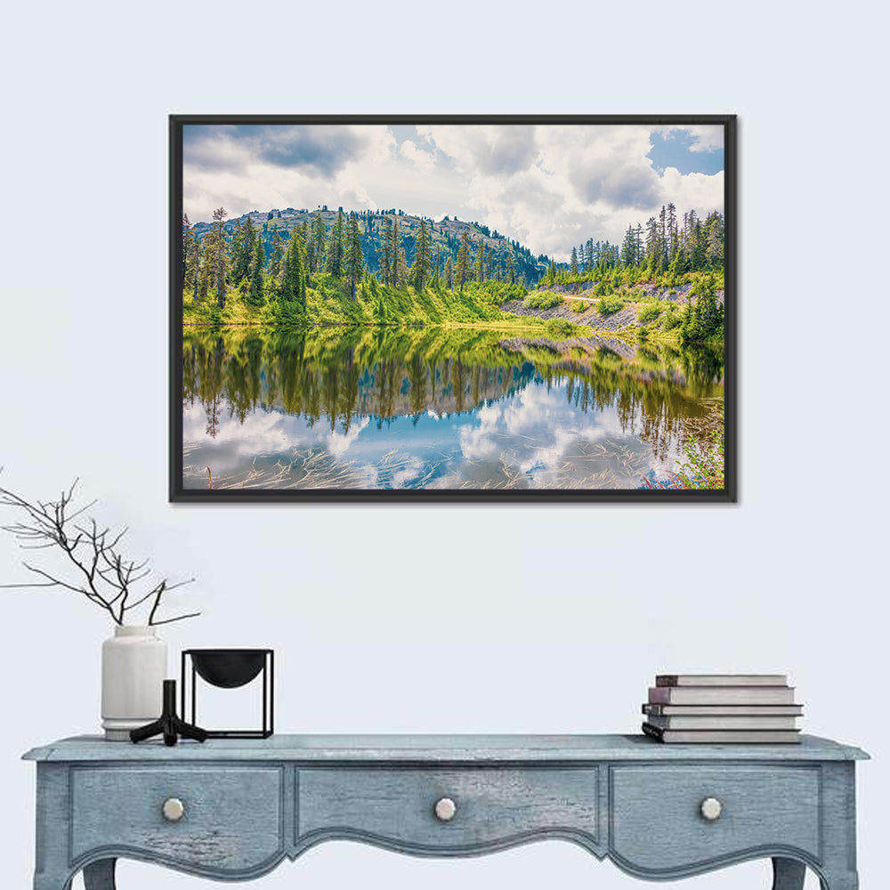 Highwood Lake Reflection Wall Art in a room, landscape