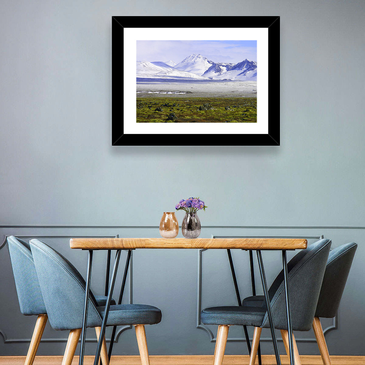 Icelandic Snow and Moss Landscape Wall Art