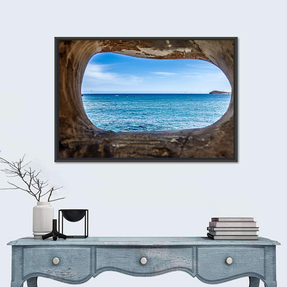 Ocean Through Weathered Aperture Wall Art