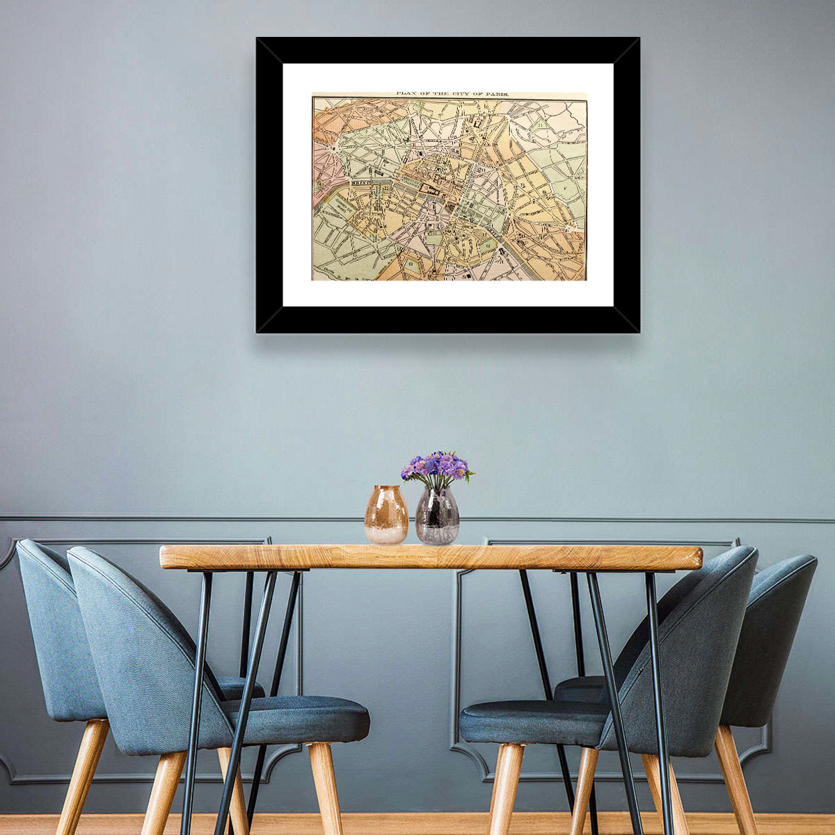 Plan of Paris Wall Art