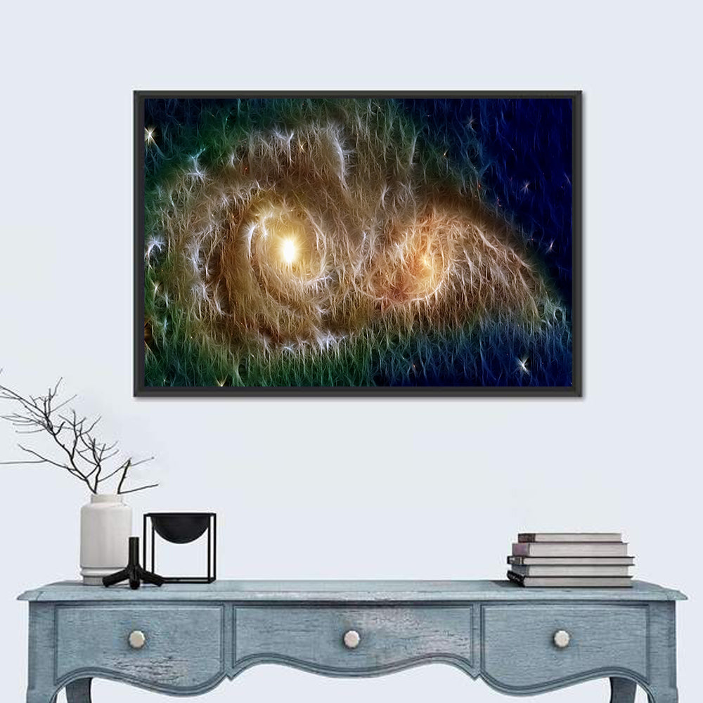 Infinite Universe and Galaxies Wall Art in a room, landscape