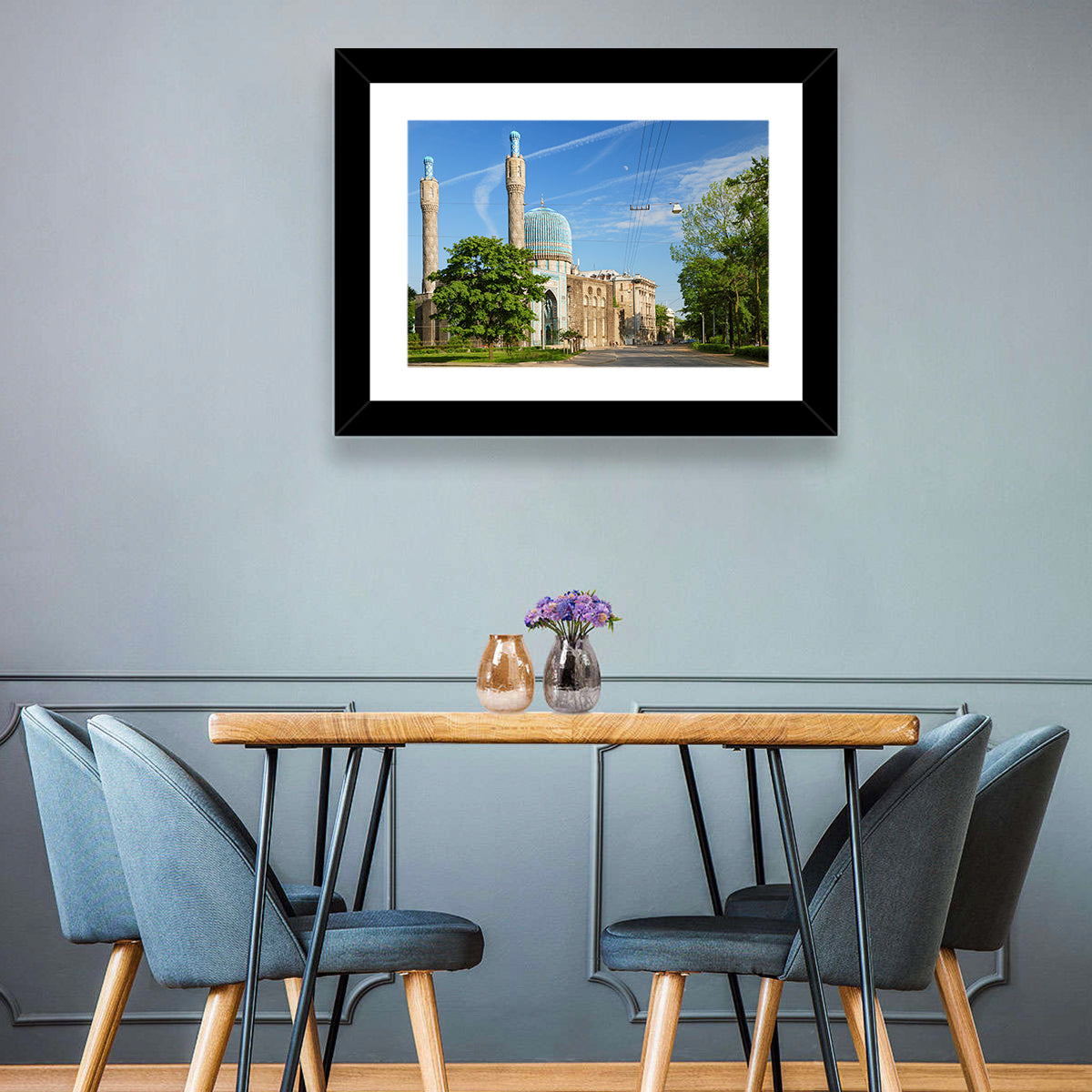 Saint Petersburg Mosque Blue Dome Wall Art in a room, landscape