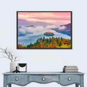 Foggy Bled Lake Wall Art