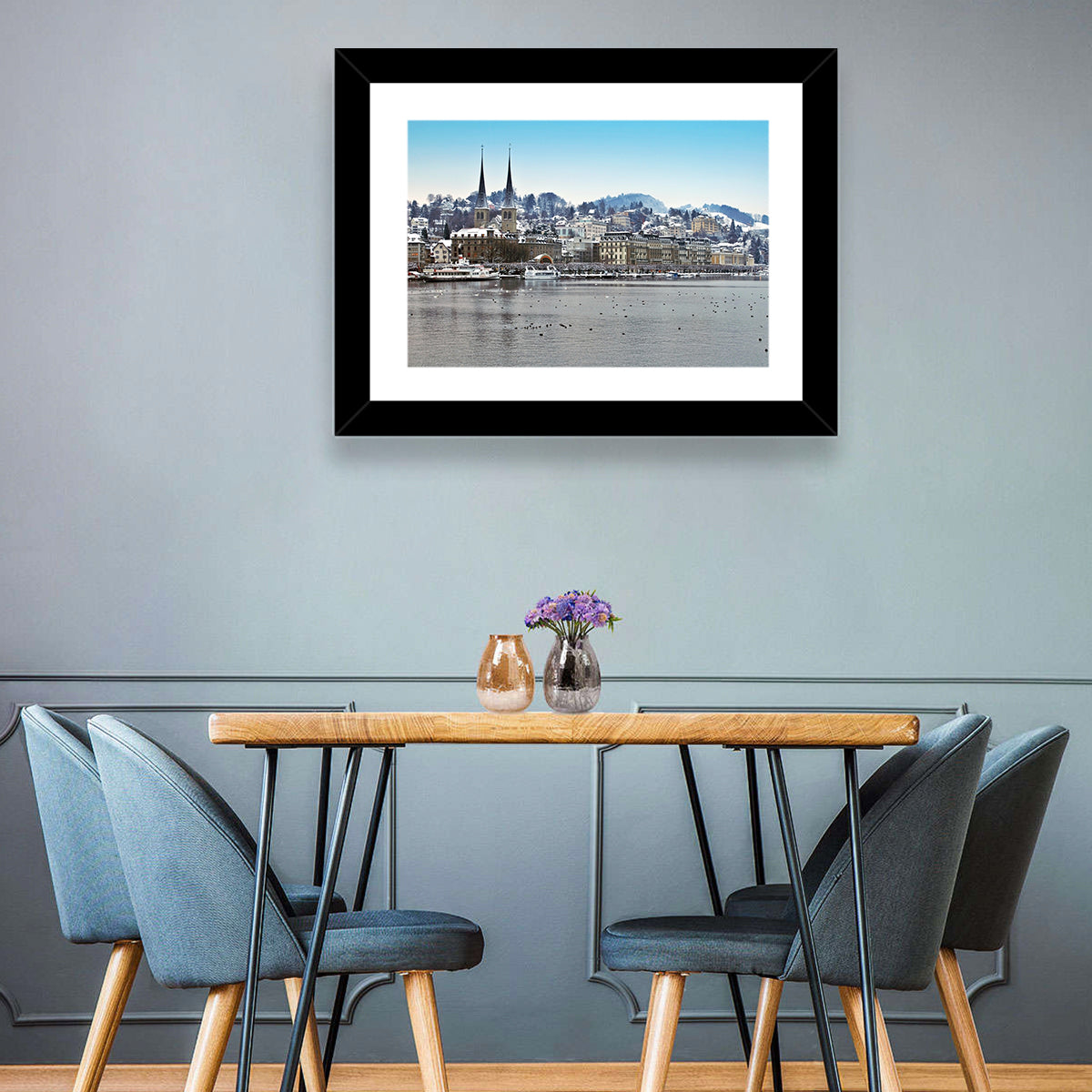 Hofkirche Lucerne Cityscape Wall Art in a room, landscape