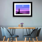 Moonlit Lighthouse Reflection Wall Art