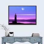 Moonlit Lighthouse Reflection Wall Art