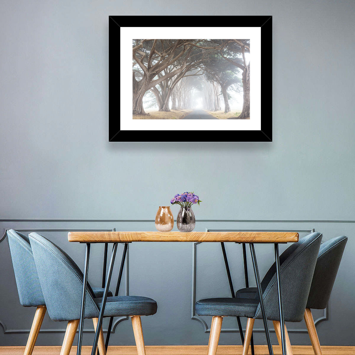 Misty Alley Trees Wall Art