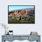 Bamiyan Valley Cliff Niche at Golden Hour Wall Art