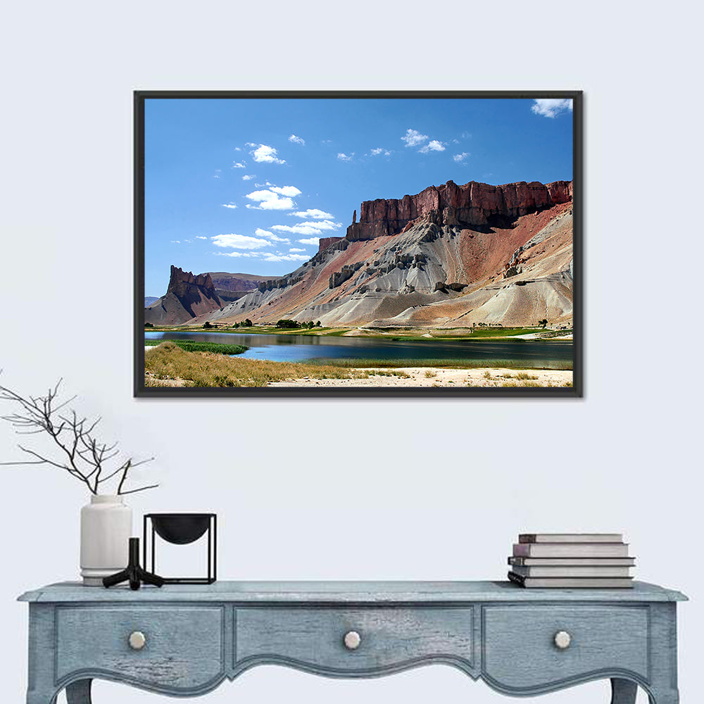 Band-e Amir Lakes and Rock Spire Wall Art in a room, landscape
