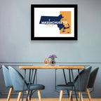 Massachusetts State Map Wall Art