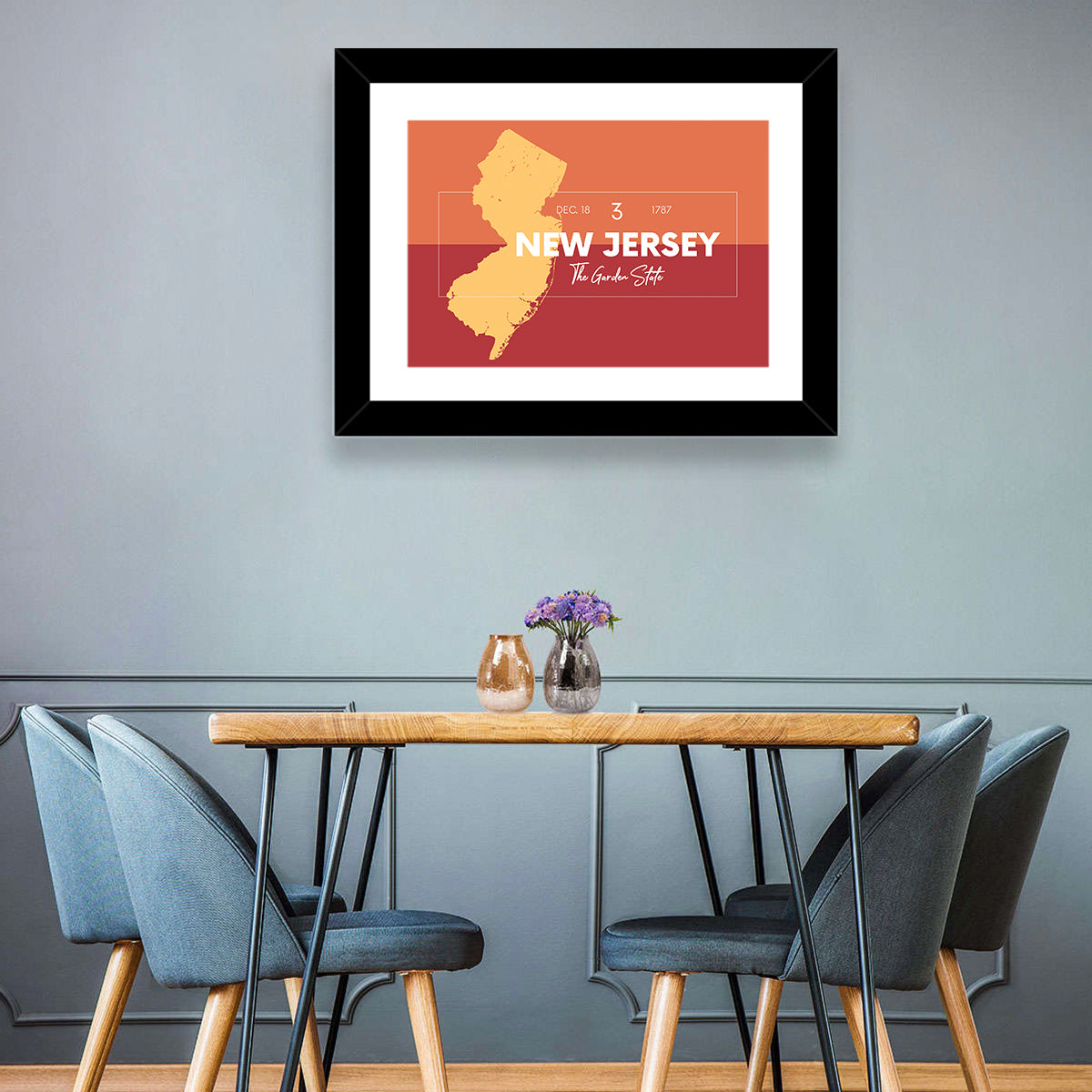 New Jersey State Map Wall Art