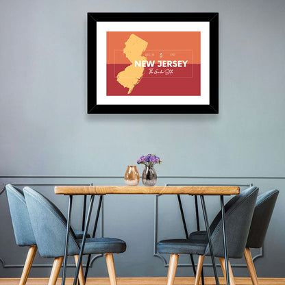 New Jersey State Map Wall Art