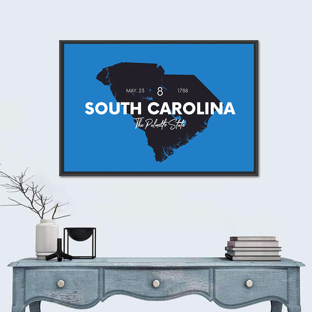 South Carolina State Map Wall Art