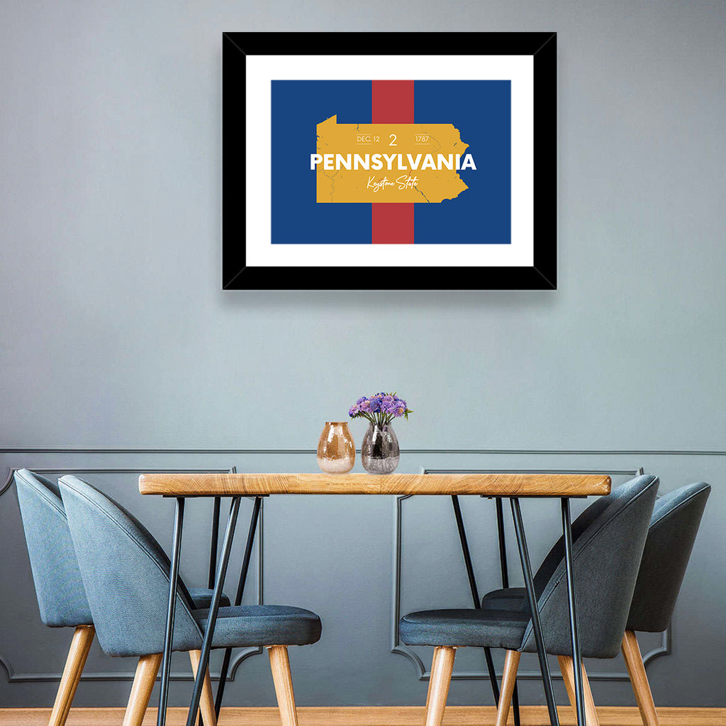 Keystone State Map Graphic Wall Art