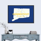 Connecticut State Silhouette Wall Art