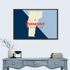 Vermont Map, Green Mountain State Wall Art