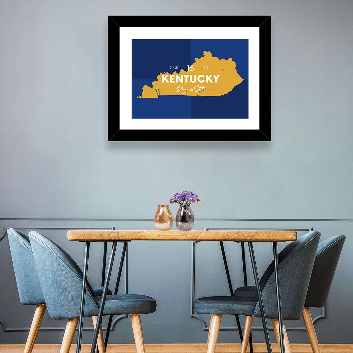 Kentucky State Map Wall Art