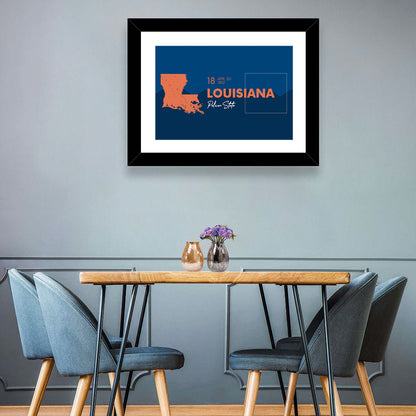 Louisiana State Map Wall Art