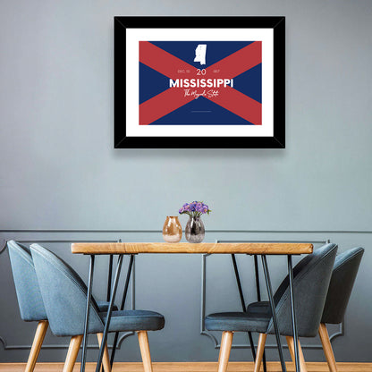Mississippi State Map Wall Art