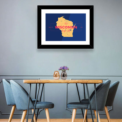 Wisconsin State Map Wall Art