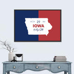 Hawkeye State Map Typography Wall Art