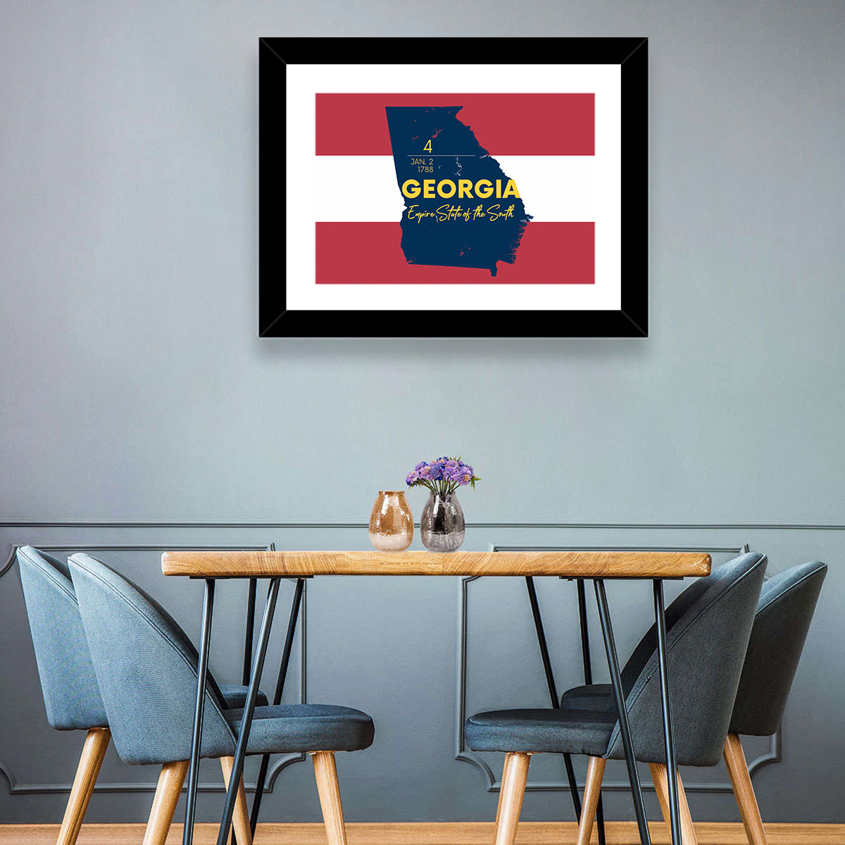 Georgia State Map Wall Art