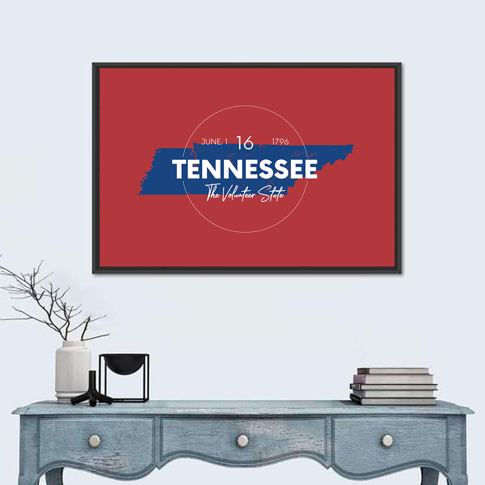 Tennessee Typographic Map Wall Art
