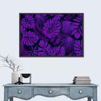 Violet Tropical Leaves Wall Art