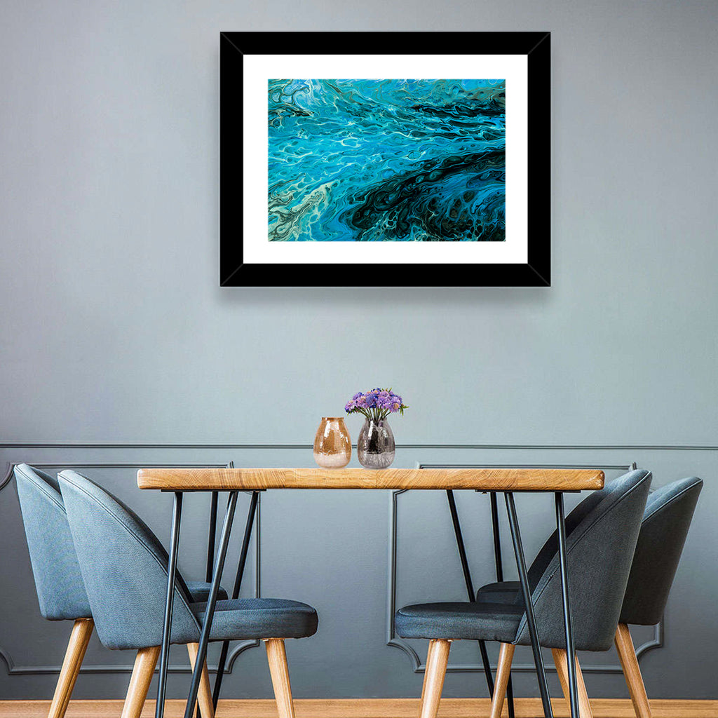 Liquid Marble Blue Abstract Wall Art