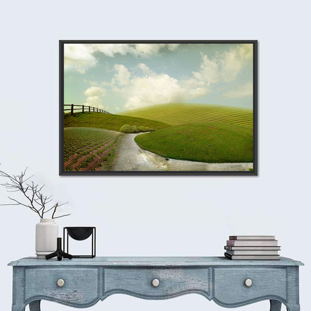 Winding Road Through Rolling Hills Wall Art
