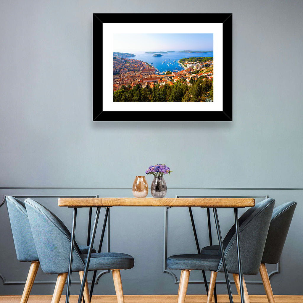 Hvar Harbor Aerial View Wall Art