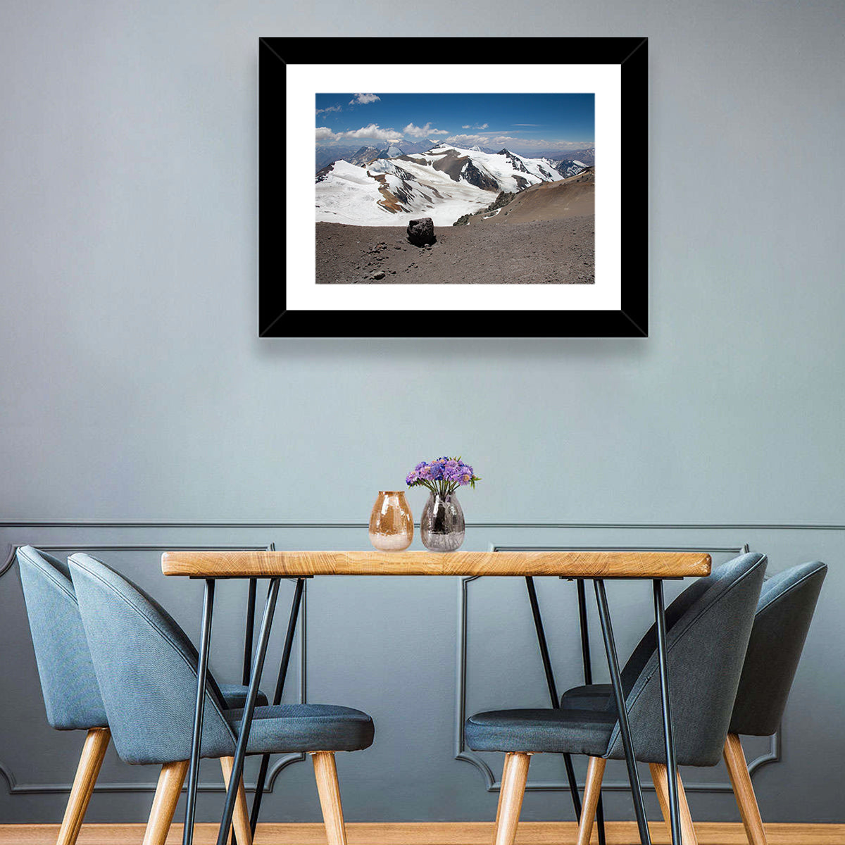 Aconcagua Glacial View Wall Art in a room, landscape