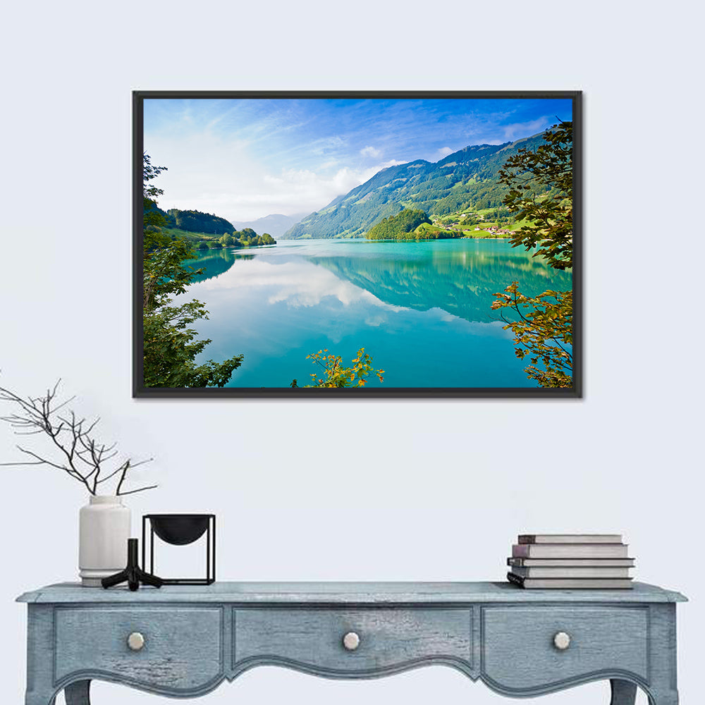 Emerald Lake Wall Art in a room, landscape