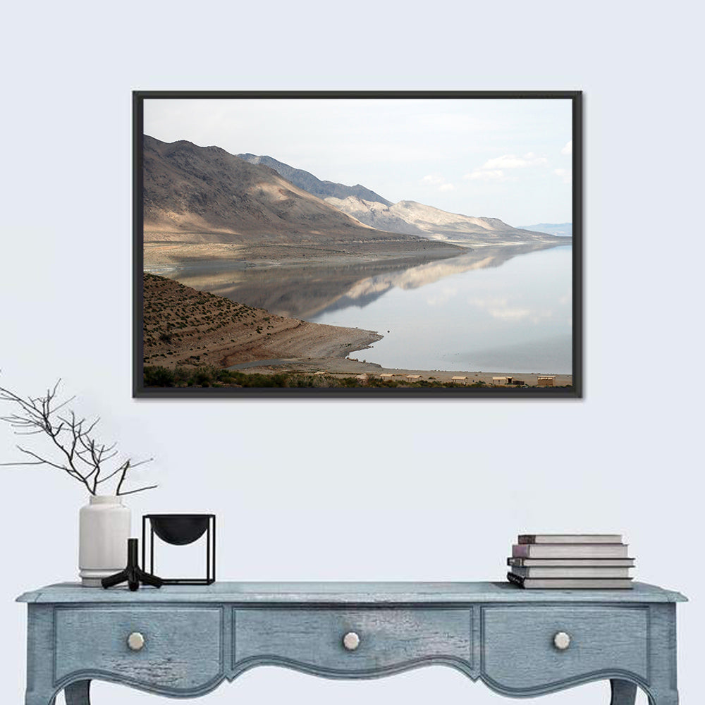 Walker Lake Reflections Wall Art in a room, landscape