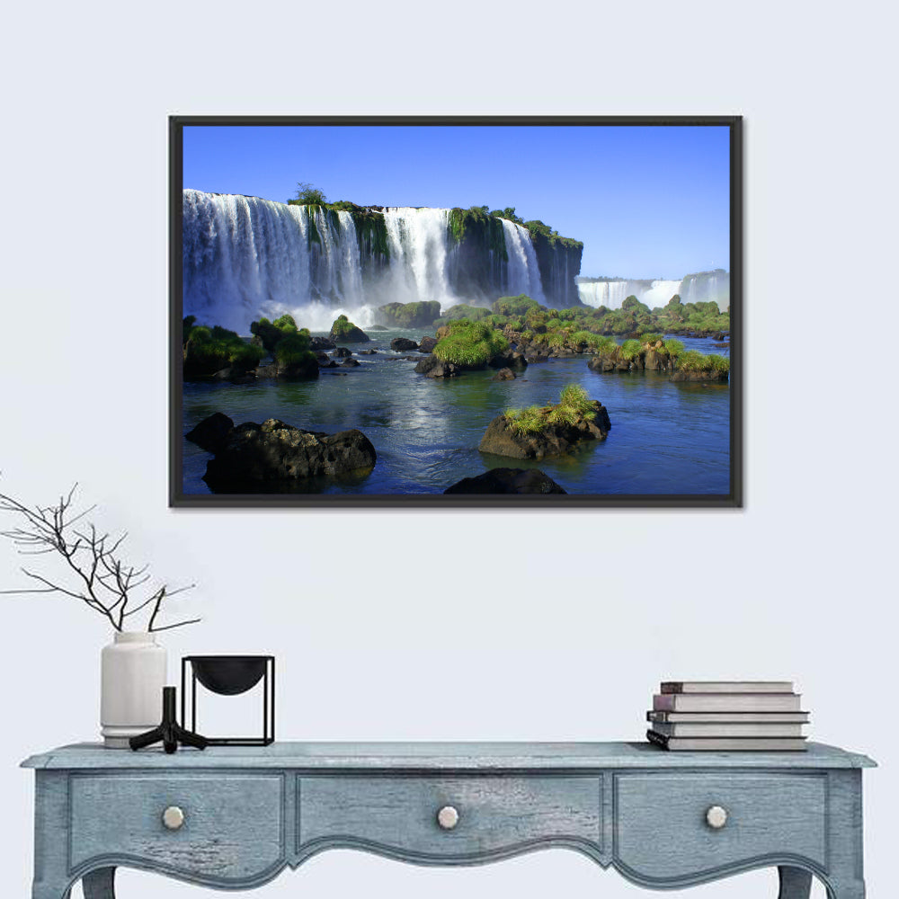 Iguazu Falls Mossy Rocks Wall Art