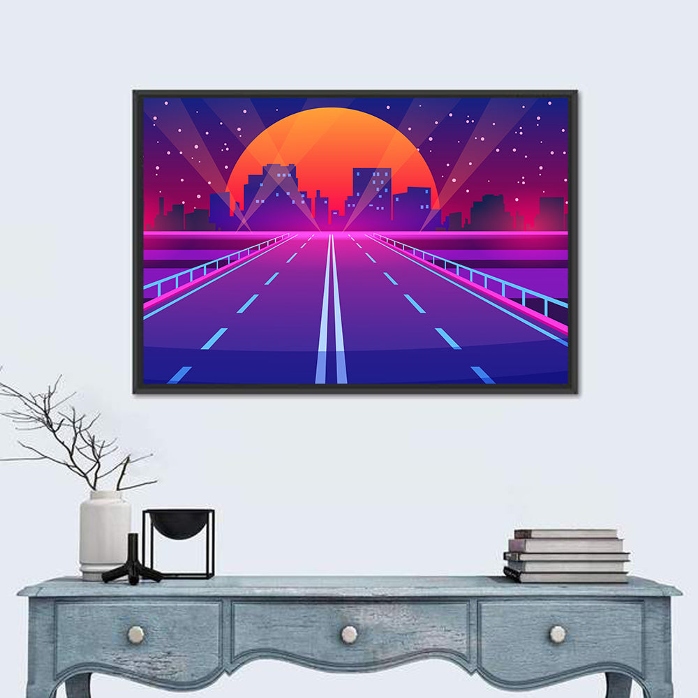 Dusk Highway Cityscape Wall Art
