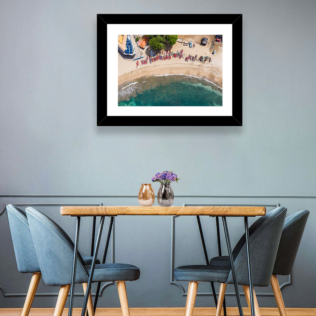 Aerial Tarrafal Beach Fishing Boats Wall Art