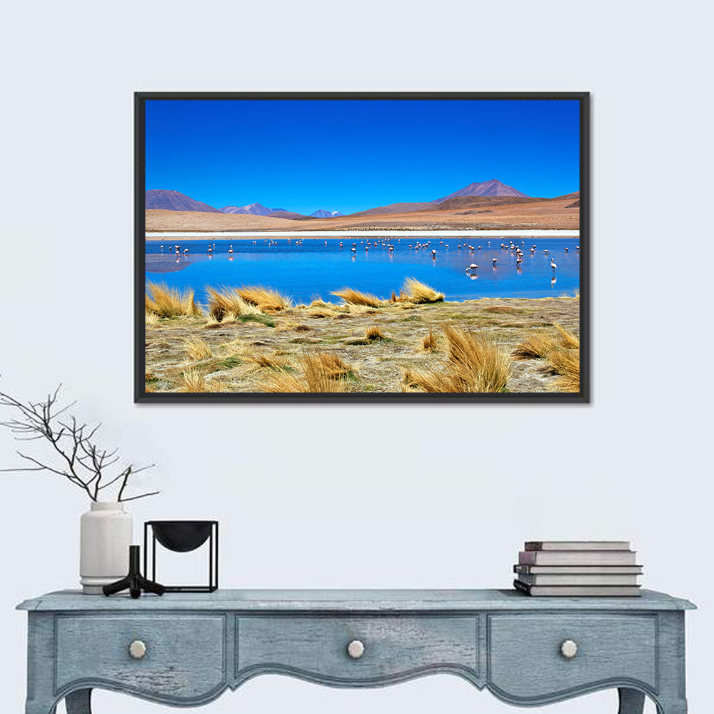 Laguna Flamingo Lake Wall Art in a room, landscape