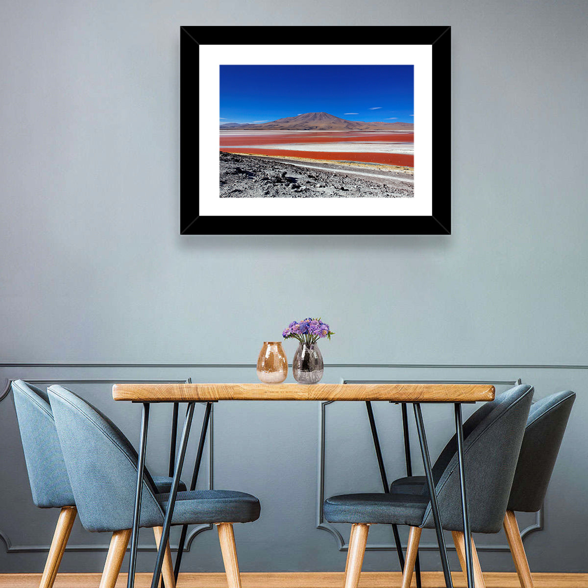 Laguna Colorada Red Lake Wall Art in a room, landscape