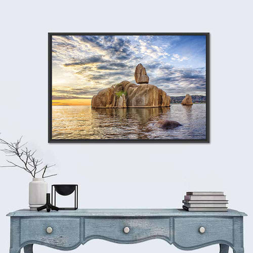 Bismarck Rock at Golden Hour Wall Art