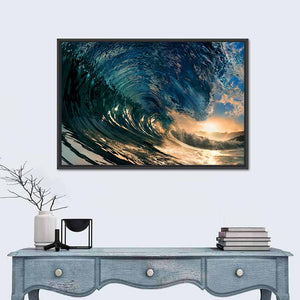 Ocean Wave Sunset Wall Art