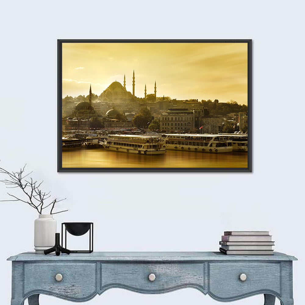 Suleymaniye Mosque Sunset Silhouette Wall Art