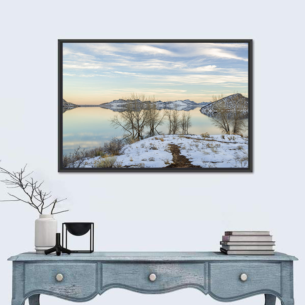 Horsetooth Reservoir Frozen Reflection Wall Art