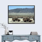 Mrap Vehicles in Desert Landscape Wall Art