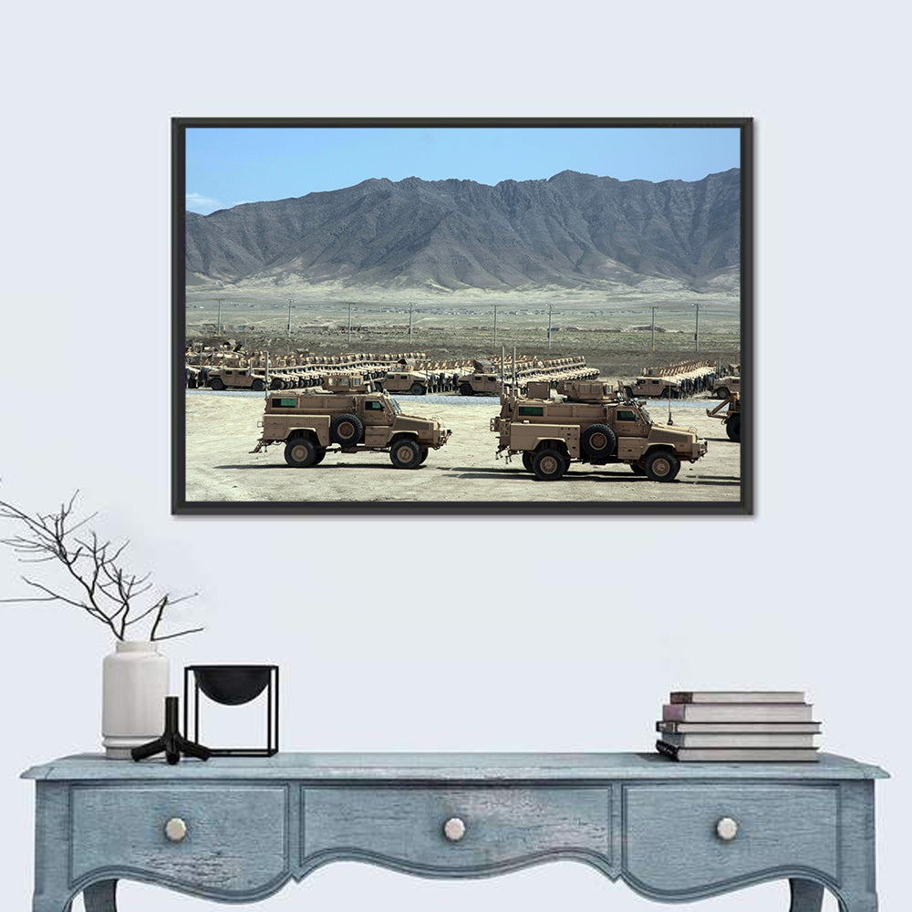 Mrap Vehicles in Desert Landscape Wall Art