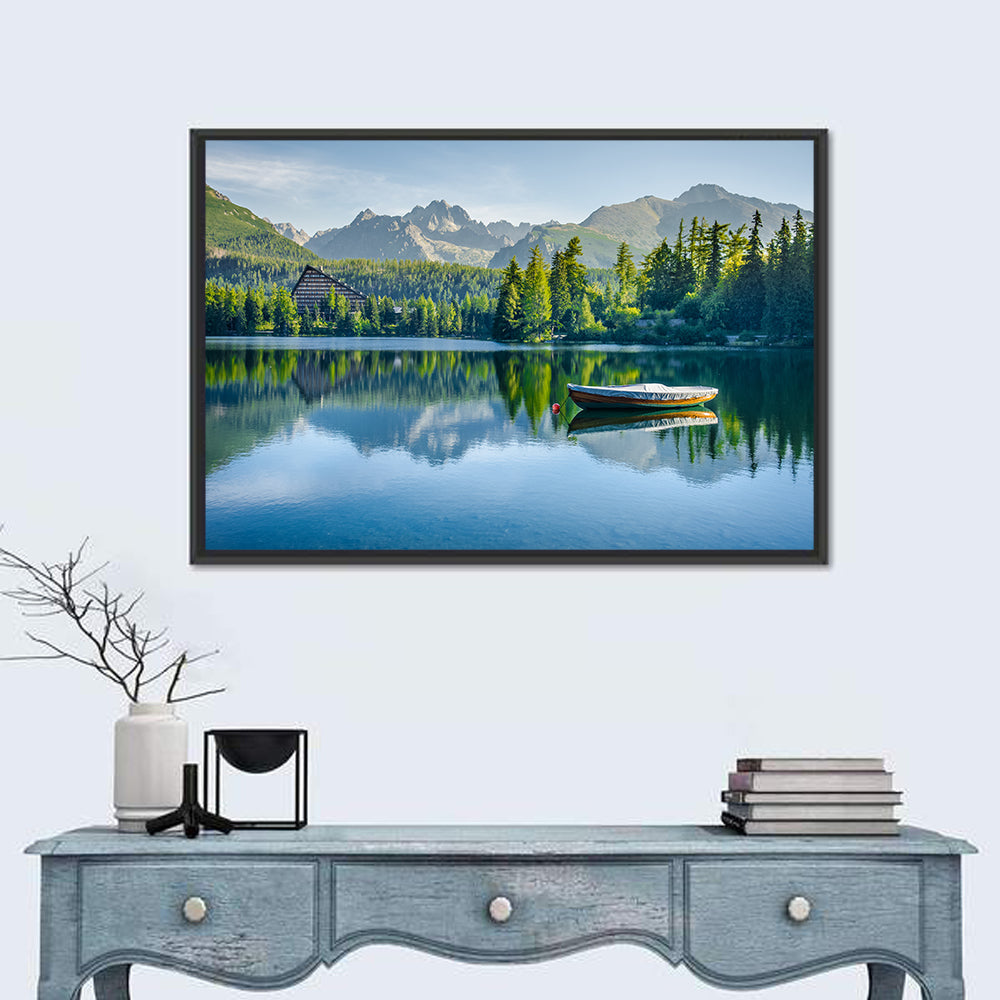 Štrbské Pleso Reflection Wall Art in a room, landscape