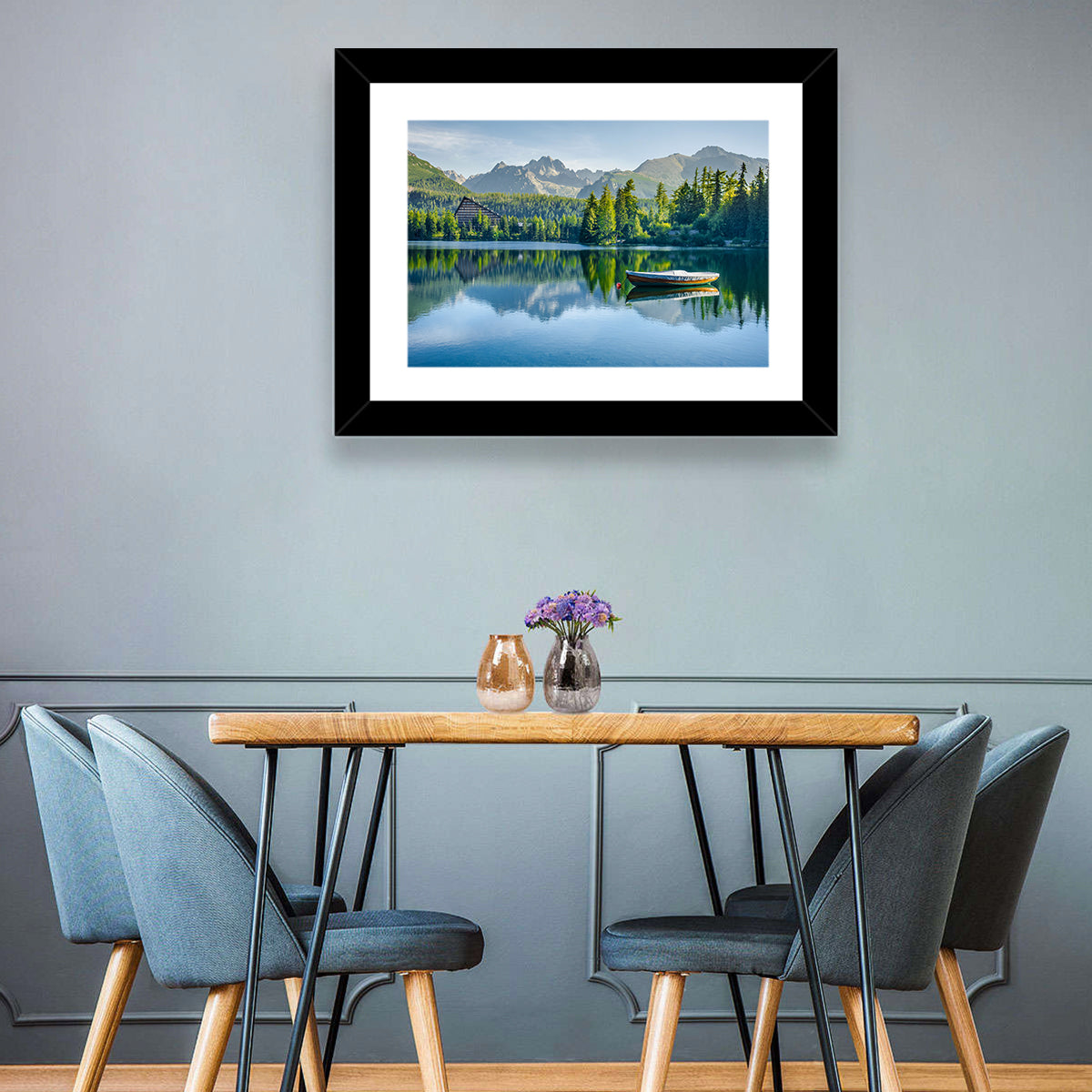 Štrbské Pleso Reflection Wall Art in a room, landscape
