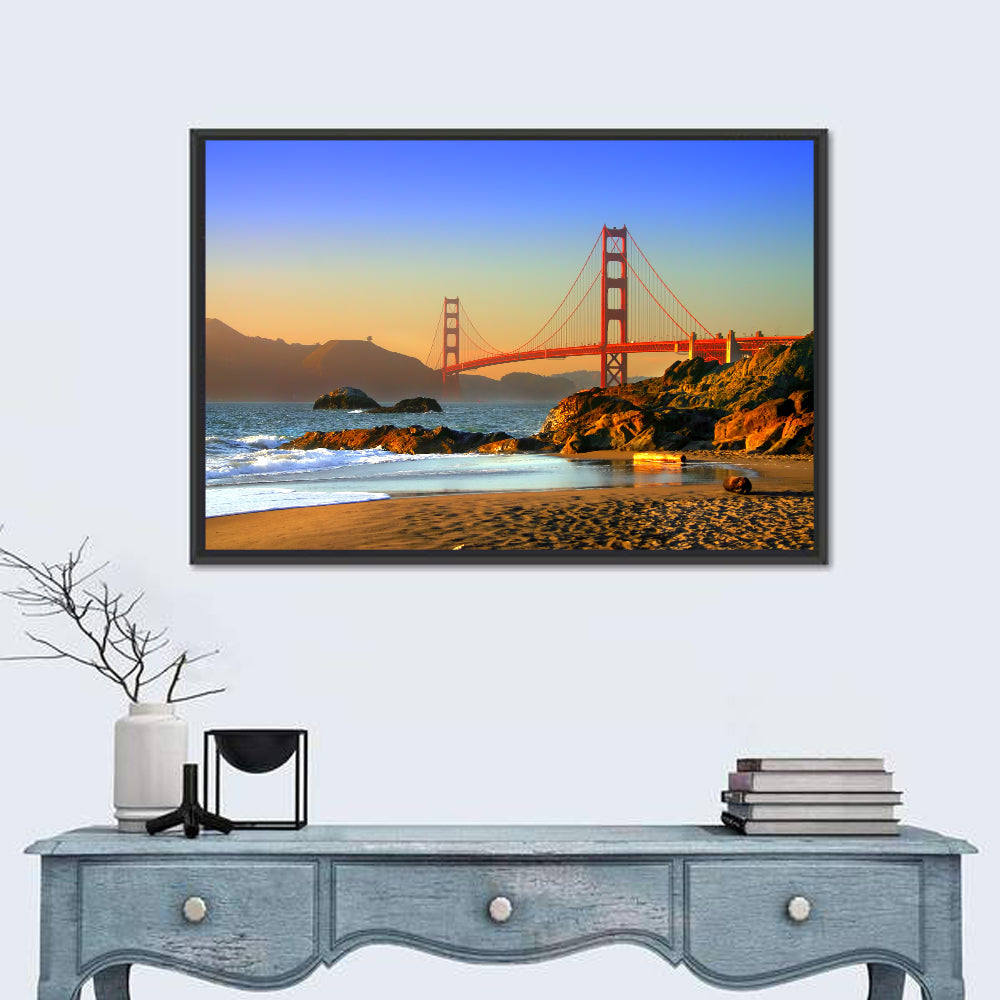 Golden Hour at the Golden Gate Bridge Wall Art
