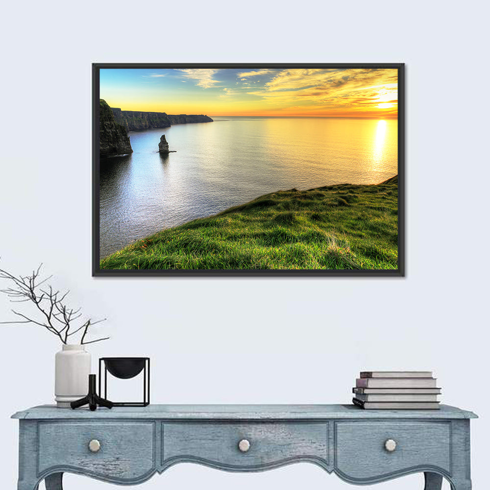 Cliffs of Moher at Sunset Wall Art in a room, landscape