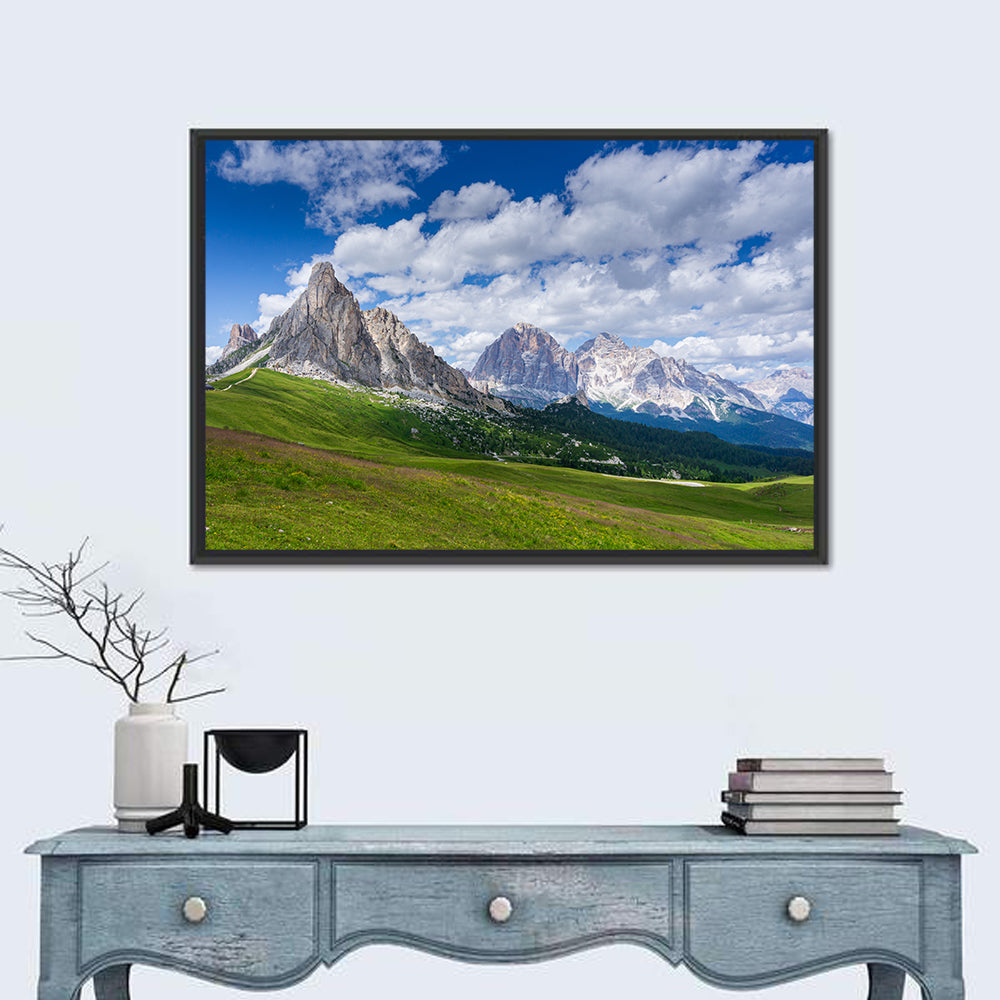 Passo Giau Meadow, Tofanes Dolomites Wall Art in a room, landscape